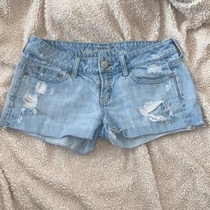 American Eagle Light Wash Distressed Shorts